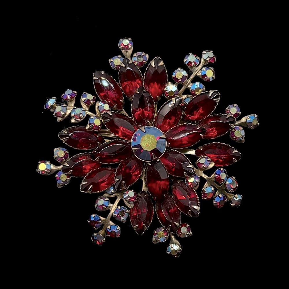 VINTAGE Large Crystal Flower Pendant/Brooch